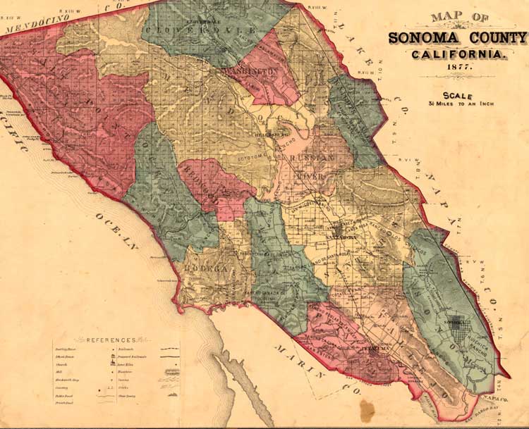 Map of Sonoma County