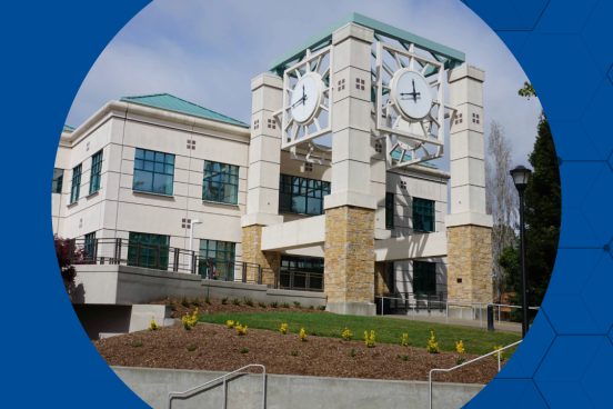 Sonoma State University clocktower and building.