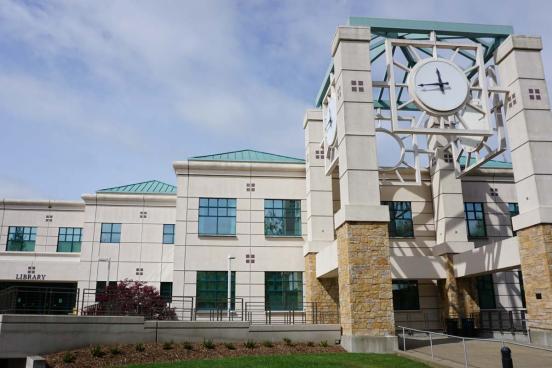 Clocktower and University Library at Sonoma State University.