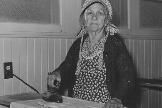 Woman ironing