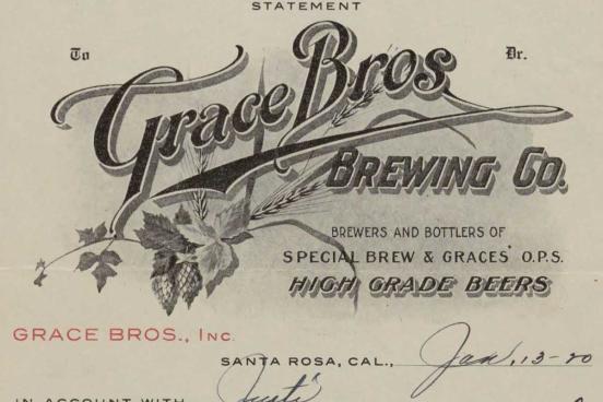 Grace Brothers Brewing Company invoice