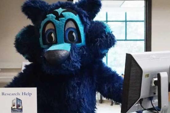 Lobo the Seawolf at the Research help desk