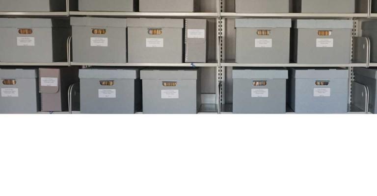 A row of banker boxes
