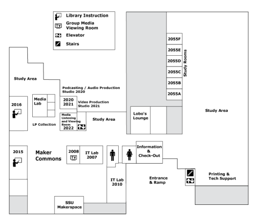 Second floor of the library