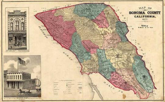 Map of Sonoma County, 1877