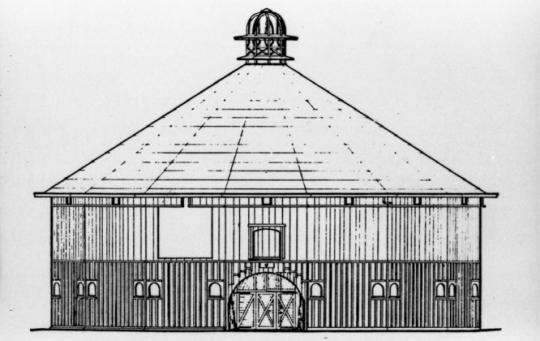 Schematics of a round building.