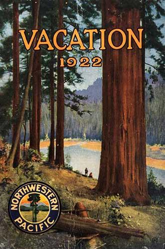 Vacation 1922 with view of redwoods.