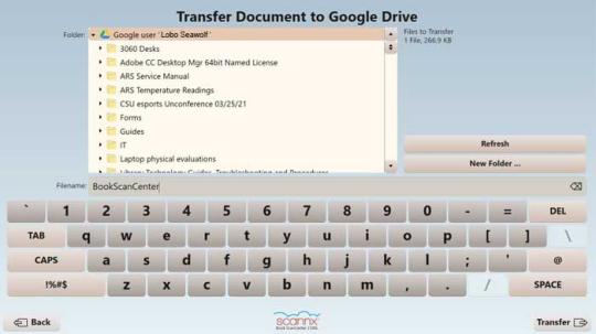 Transfer document to google drive