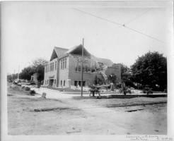 Corner view of a destroyed house.