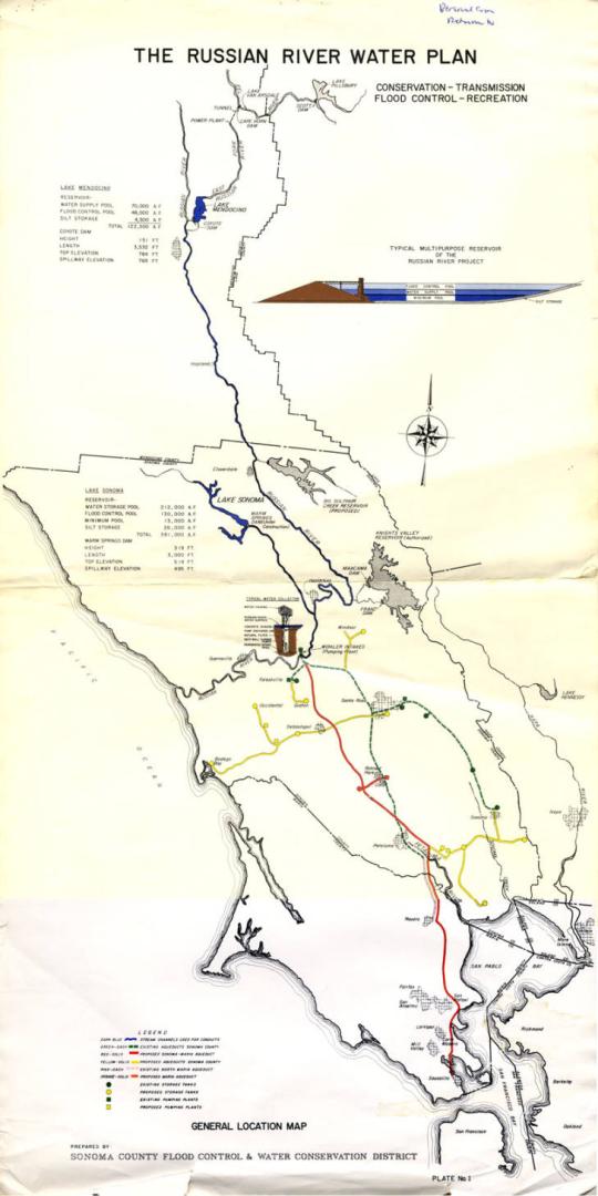 Map of Russian River water map